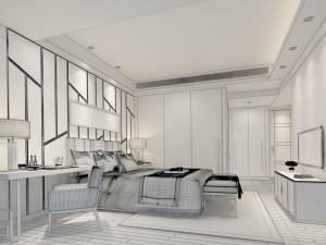 bedroom - chinese style -9438 3D-Modell