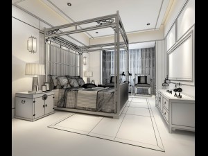 bedroom - chinese style -9442 3D-Modell