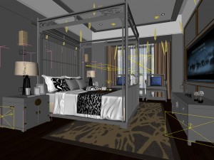 bedroom - chinese style -9442 3D-Modell