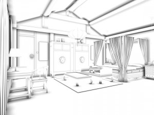 bedroom - chinese style -9443 3D Model