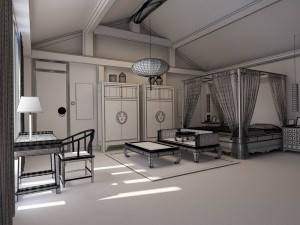 bedroom - chinese style -9443 3D Model