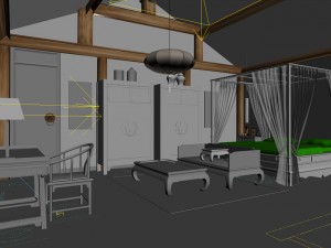 bedroom - chinese style -9443 3D Model