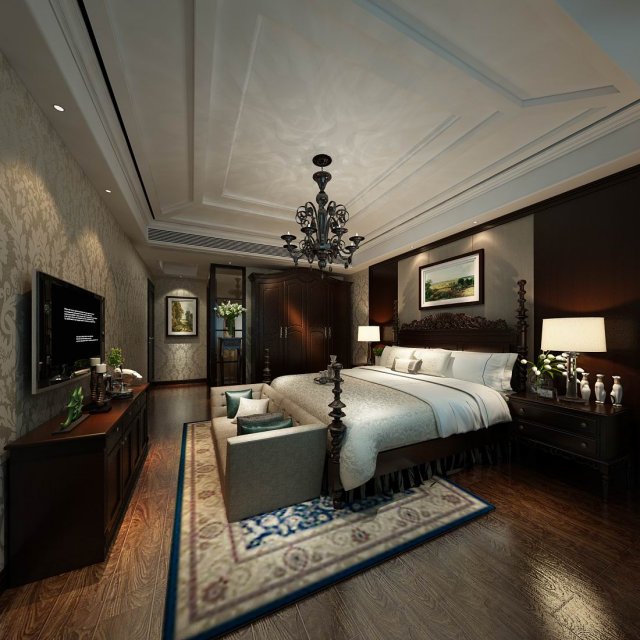 beautifully stylish and luxurious bedrooms 11 3Dモデル .c4d .max .obj .3ds .fbx .stl .blend 