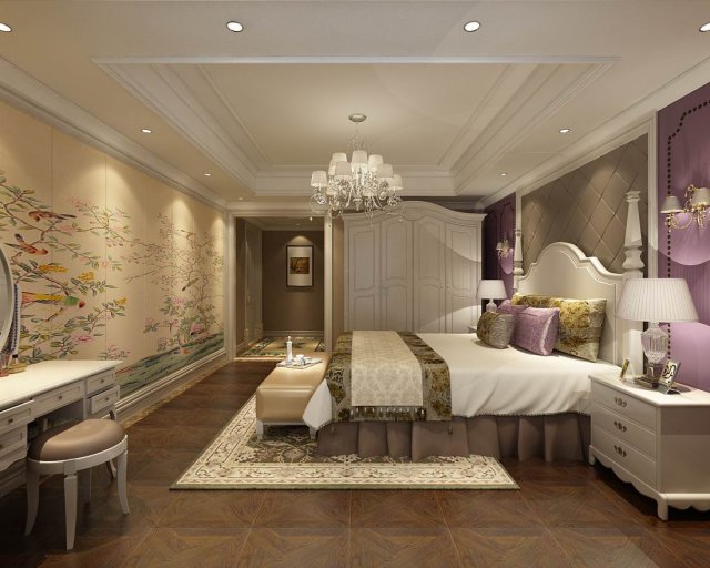 beautifully stylish and luxurious bedrooms 14 3D Model .c4d .max .obj .3ds .fbx .stl .blend 