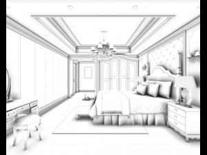 beautifully stylish and luxurious bedrooms 14 3D Model
