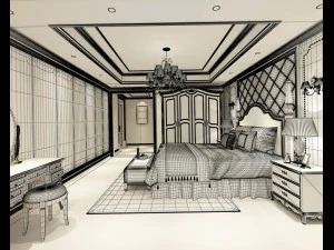 beautifully stylish and luxurious bedrooms 14 3D Model
