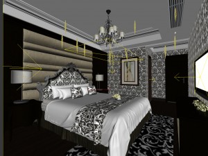 beautifully stylish and luxurious bedrooms 18 Modello 3D