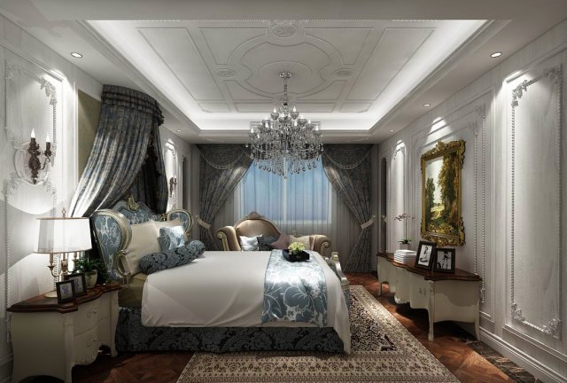 beautifully stylish and luxurious bedrooms 20 3D Модель .c4d .max .obj .3ds .fbx .stl .blend 