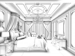 beautifully stylish and luxurious bedrooms 20 3D Model