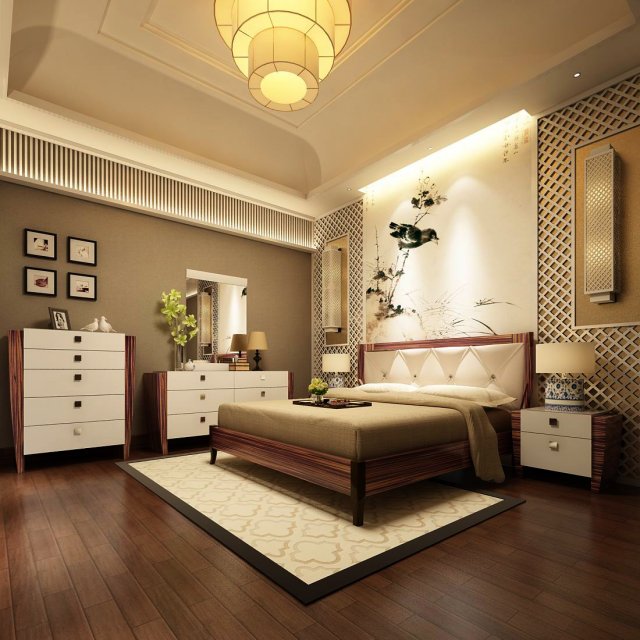 beautifully stylish and luxurious bedrooms 24 3D-Modell .c4d .max .obj .3ds .fbx .stl .blend 