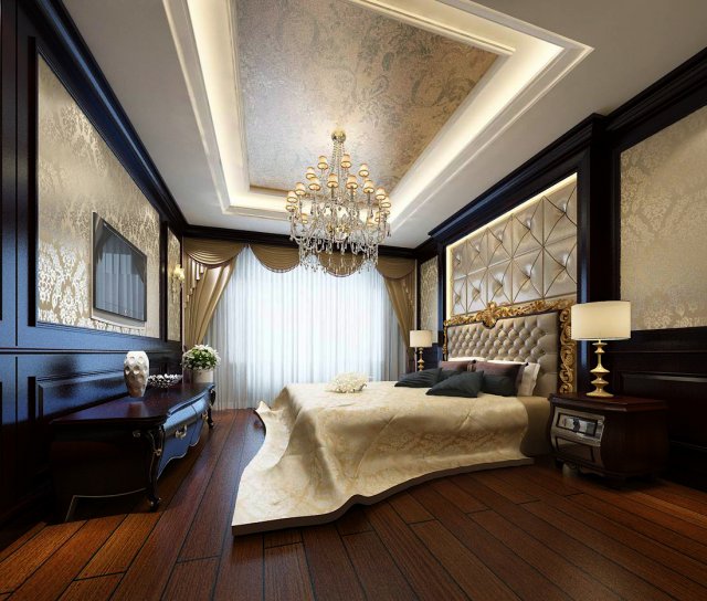 beautifully stylish and luxurious bedrooms 25 3D Model .c4d .max .obj .3ds .fbx .stl .blend 