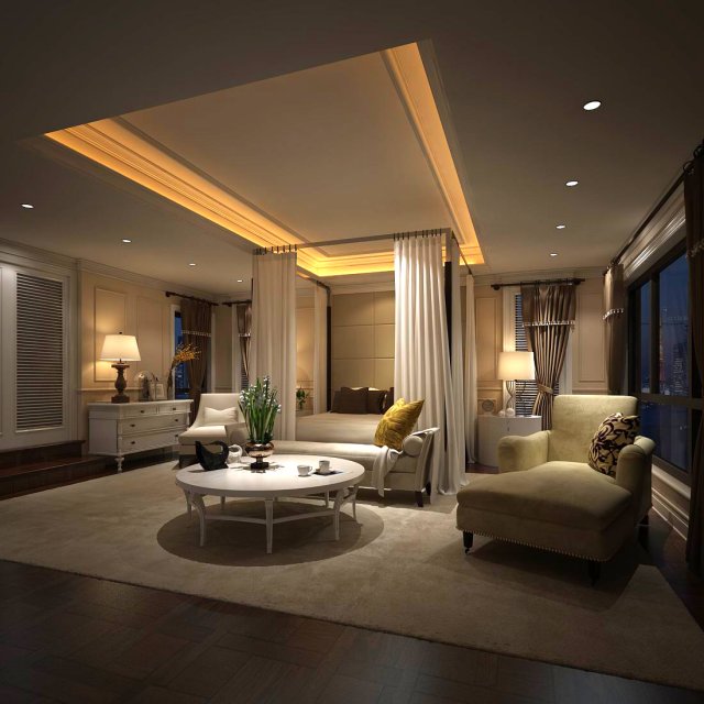 beautifully stylish and luxurious bedrooms 26 Modelo 3D .c4d .max .obj .3ds .fbx .stl .blend 