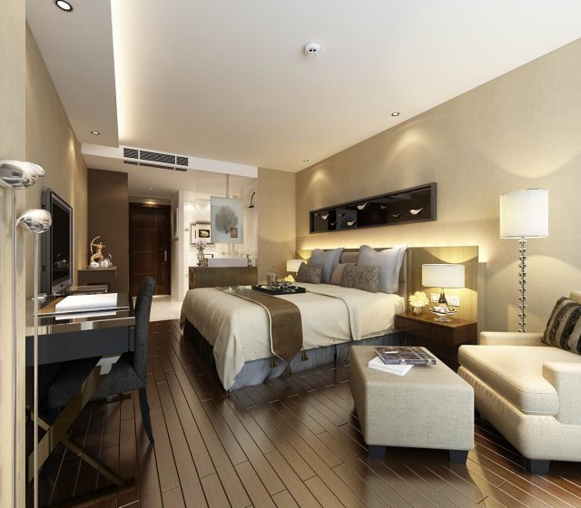 beautifully stylish and luxurious bedrooms 29 3D-Modell .c4d .max .obj .3ds .fbx .stl .blend 