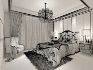 beautifully stylish and luxurious bedrooms 32 3D Model