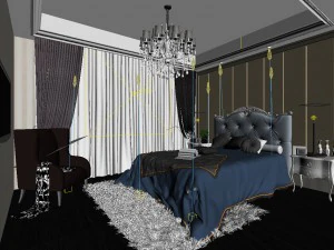 beautifully stylish and luxurious bedrooms 32 3D Model
