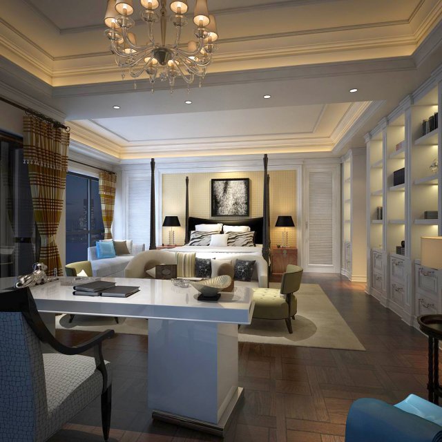 beautifully stylish and luxurious bedrooms 36 3D Model .c4d .max .obj .3ds .fbx .stl .blend 
