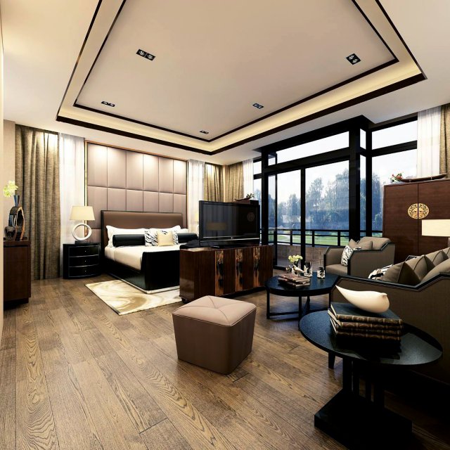 beautifully stylish and luxurious bedrooms 38 3Dモデル .c4d .max .obj .3ds .fbx .stl .blend 