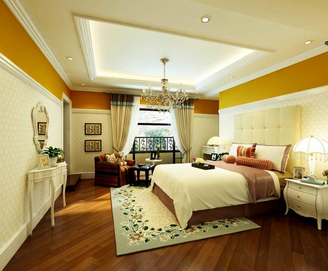 beautifully stylish and luxurious bedrooms 46 3D Model .c4d .max .obj .3ds .fbx .stl .blend 