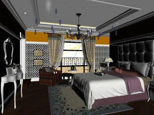 beautifully stylish and luxurious bedrooms 46 3D Model