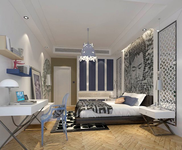beautifully stylish and luxurious bedrooms 47 3D 모델 .c4d .max .obj .3ds .fbx .stl .blend 