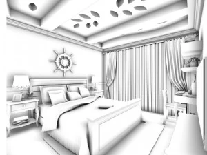 美しくスタイリッシュで豪華なベッドルーム 48 3Dモデル