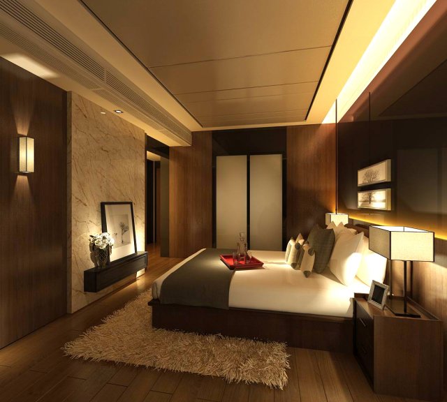 beautifully stylish and luxurious bedrooms 53 3D Model .c4d .max .obj .3ds .fbx .stl .blend 