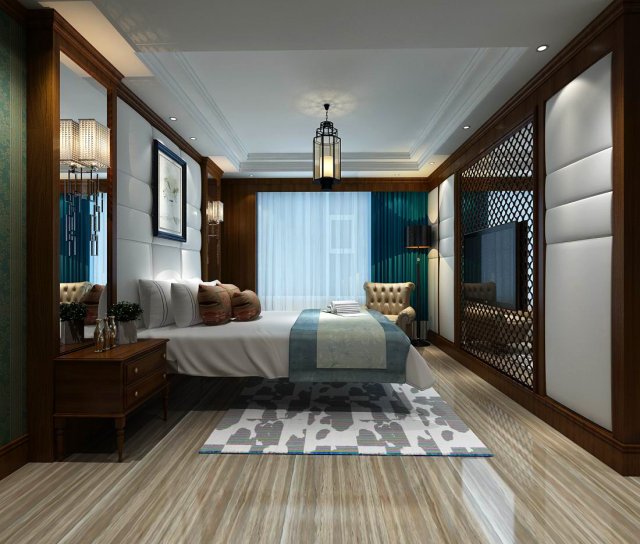 beautifully stylish and luxurious bedrooms 65 3D Model .c4d .max .obj .3ds .fbx .stl .blend 