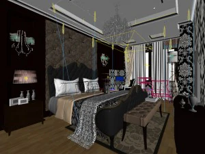 beautifully stylish and luxurious bedrooms 75 3D Model