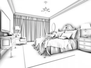 beautifully stylish and luxurious bedrooms 77 3D Model