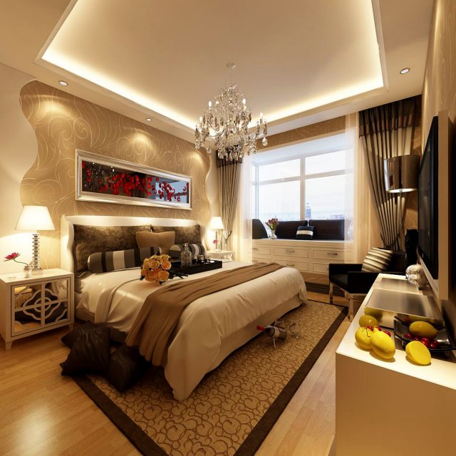 beautifully stylish and luxurious bedrooms 79 Modelo 3D .c4d .max .obj .3ds .fbx .stl .blend 