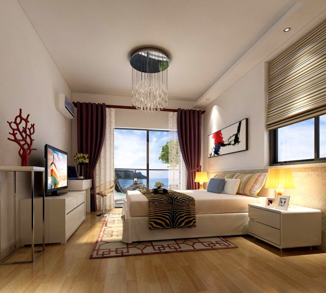 beautifully stylish and luxurious bedrooms 80 3D Model .c4d .max .obj .3ds .fbx .stl .blend 