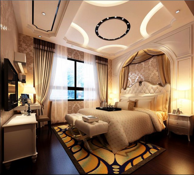beautifully stylish and luxurious bedrooms 83 3D Model .c4d .max .obj .3ds .fbx .stl .blend 