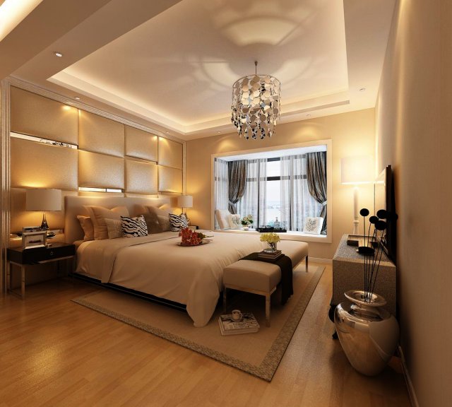 beautifully stylish and luxurious bedrooms 84 3D Модель .c4d .max .obj .3ds .fbx .stl .blend 