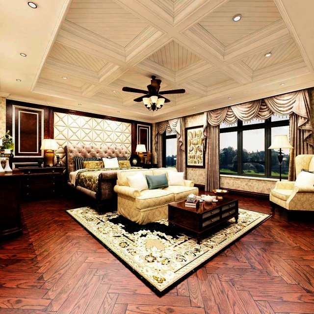 beautifully stylish and luxurious bedrooms 91 Modello 3D .c4d .max .obj .3ds .fbx .stl .blend 