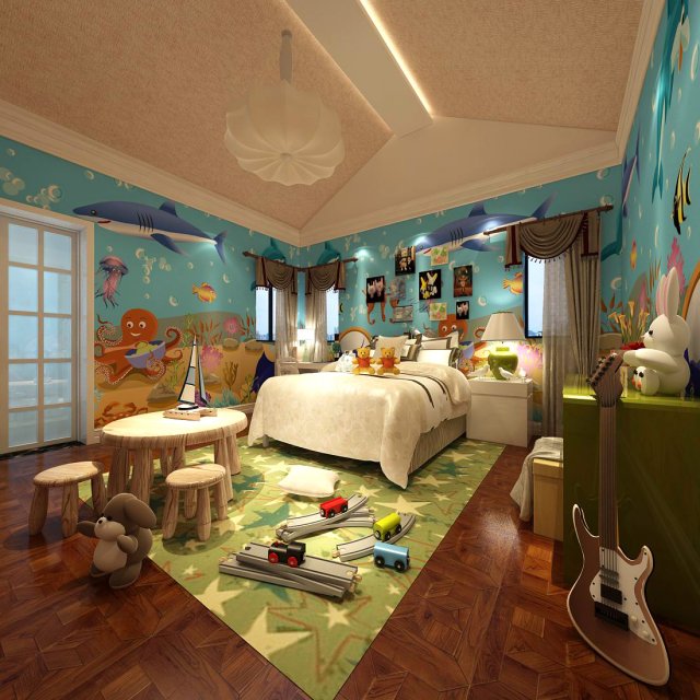 beautifully stylish and luxurious bedrooms 92 3D 模型 .c4d .max .obj .3ds .fbx .stl .blend 