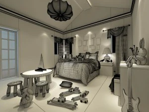 beautifully stylish and luxurious bedrooms 92 3D Model