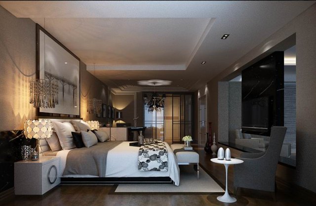 beautifully stylish and luxurious bedrooms 93 Modelo 3D .c4d .max .obj .3ds .fbx .stl .blend 