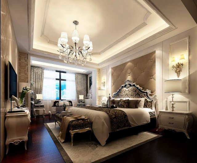 beautifully stylish and luxurious bedrooms 94 Modelo 3D .c4d .max .obj .3ds .fbx .stl .blend 