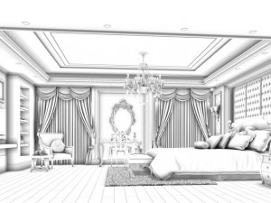 beautifully stylish and luxurious bedrooms 97 3D मॉडल
