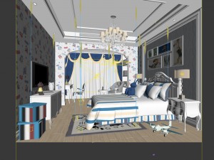 beautifully stylish and luxurious bedrooms 98 3D Model
