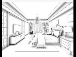 beautifully stylish and luxurious bedrooms 99 3D Model