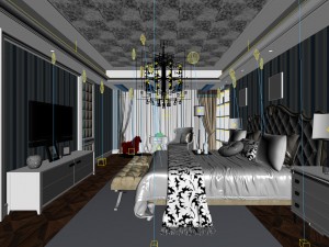 beautifully stylish and luxurious bedrooms 99 3D Model