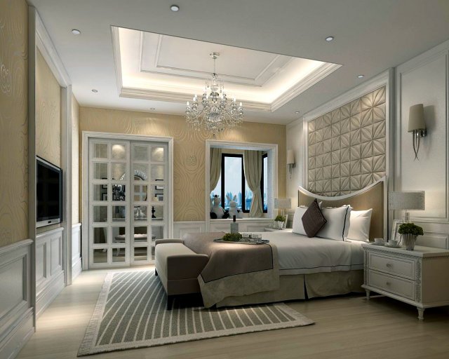 beautifully stylish and luxurious bedrooms 102 Modello 3D .c4d .max .obj .3ds .fbx .stl .blend 