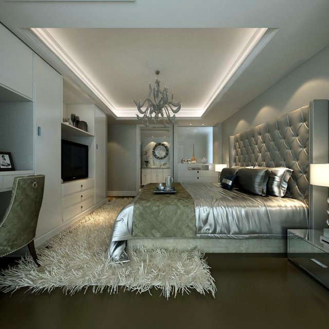 beautifully stylish and luxurious bedrooms 103 3D Model .c4d .max .obj .3ds .fbx .stl .blend 
