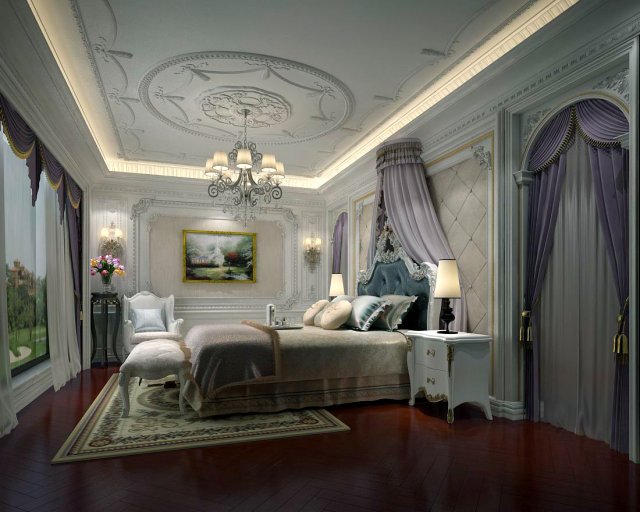 beautifully stylish and luxurious bedrooms 104 Modello 3D .c4d .max .obj .3ds .fbx .stl .blend 