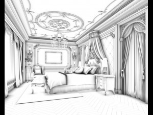 beautifully stylish and luxurious bedrooms 104 Modello 3D