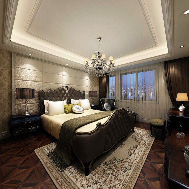 beautifully stylish and luxurious bedrooms 106 3D Model .c4d .max .obj .3ds .fbx .stl .blend 