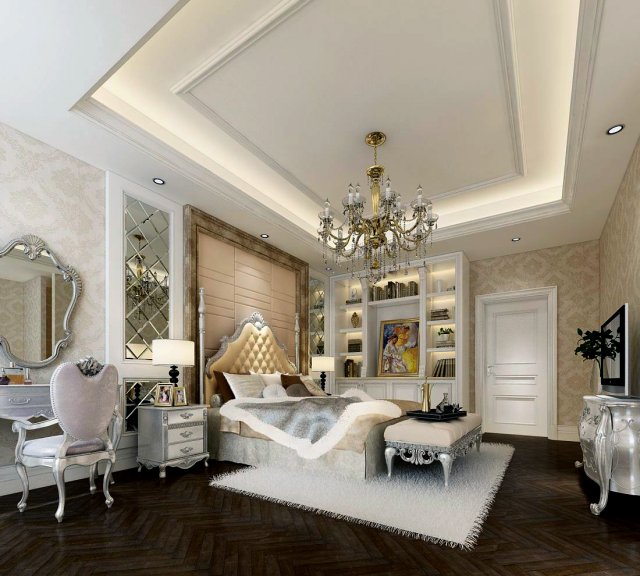 beautifully stylish and luxurious bedrooms 108 3D Модель .c4d .max .obj .3ds .fbx .stl .blend 