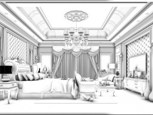 beautifully stylish and luxurious bedrooms 109 Model 3D