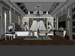 beautifully stylish and luxurious bedrooms 109 Model 3D